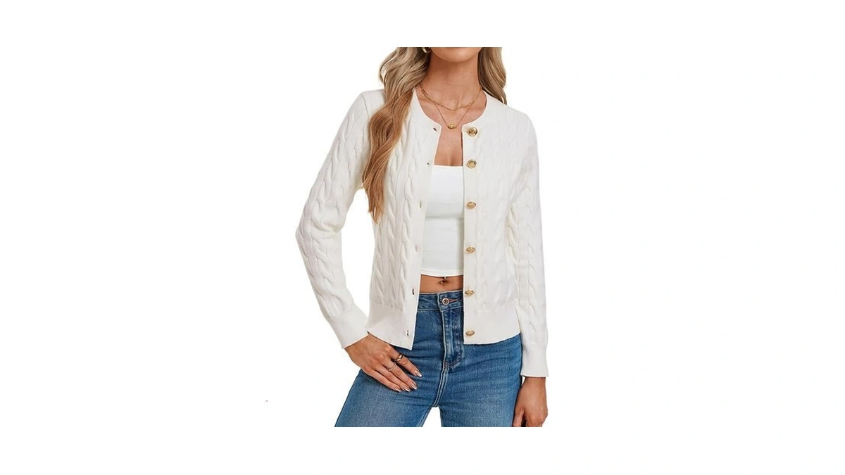 Grace Karin Womens Cable Knit Cardigan Lightweight Button Up Sweaters
