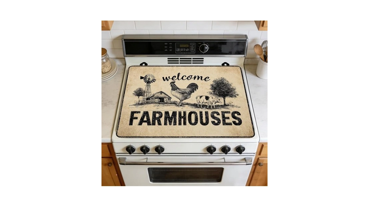 Welcome Farmhouses Stove Top Cover For Electric Stove,heat Resistant Glass