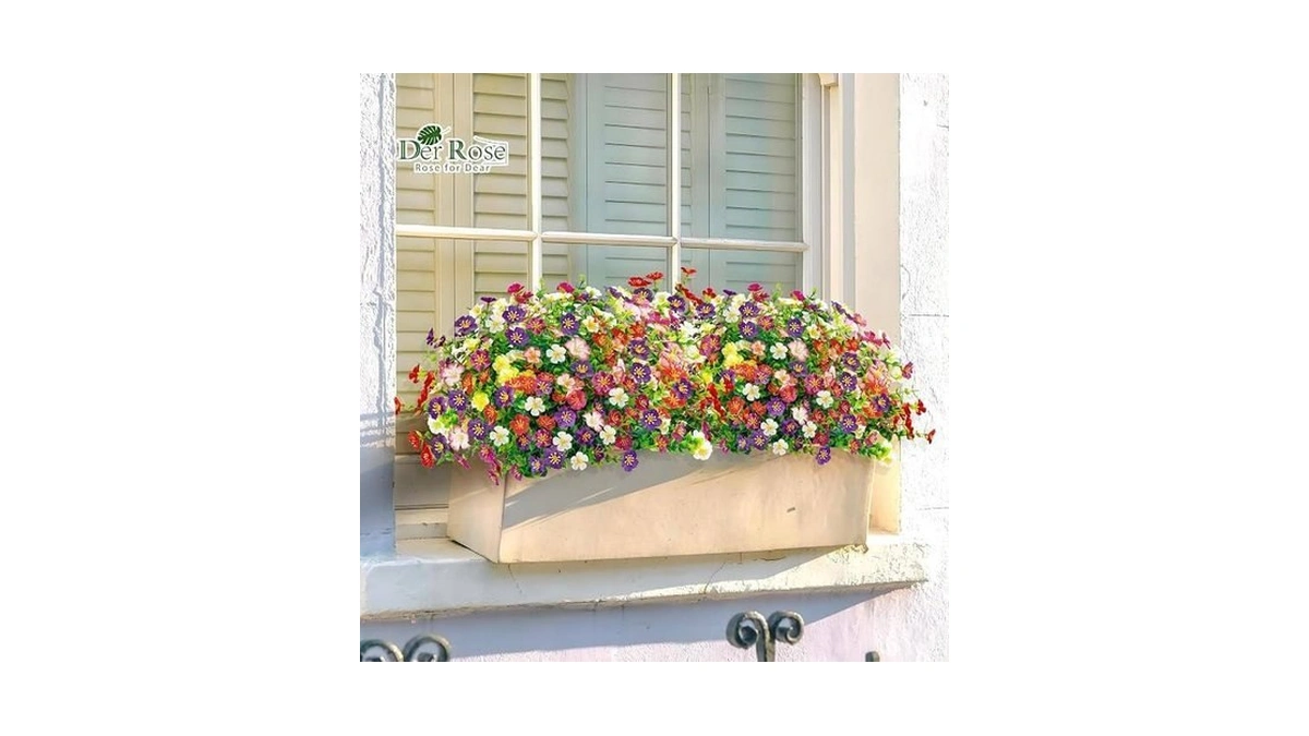 Der Rose 24 Bundles Fake Flowers Artificial Dasiy Faux Flowers