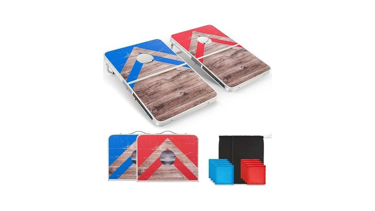Ropoda Cornhole Board Set With Score Sheet, 4×2/3×2 Ft Regulation
