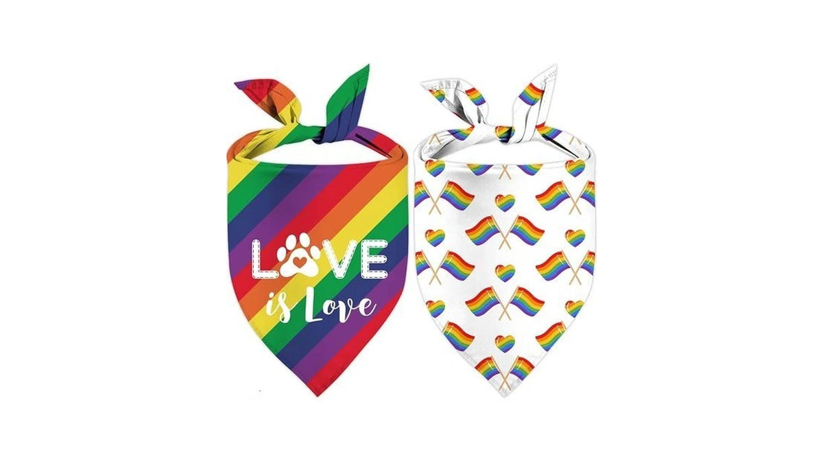 Pride Dog Bandanas, Adjustable Lgbt+ Rainbow Holiday Party Pet Decorations