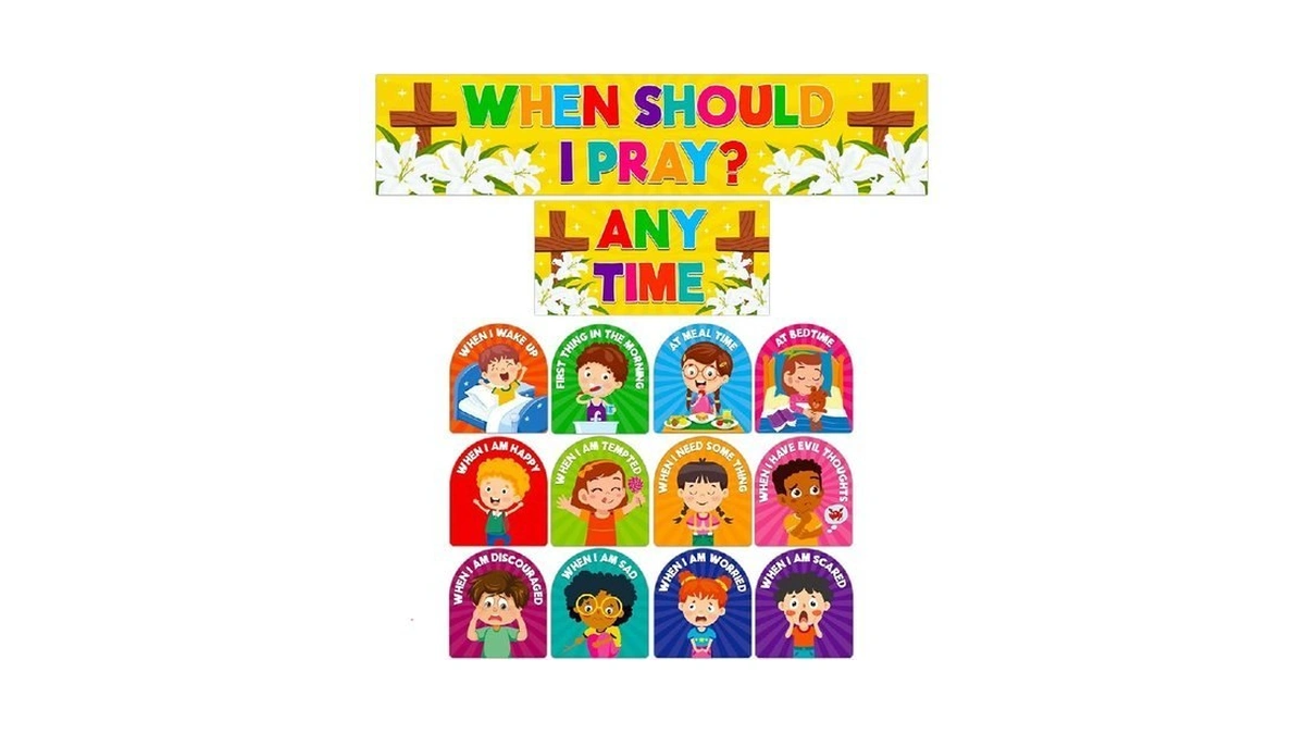 Flyab When Should I Pray Cutouts Bulletin Board Decoration Set