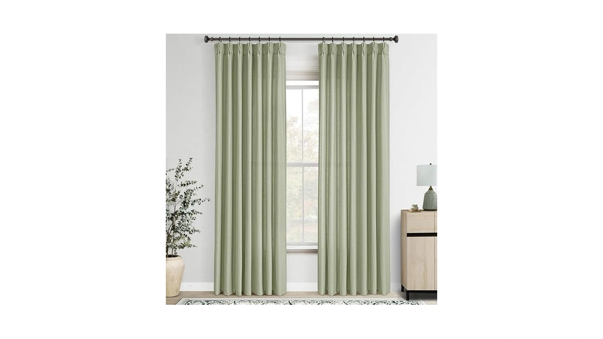 Pinch Pleated Sage Green Curtains 96 Inch Long For Living
