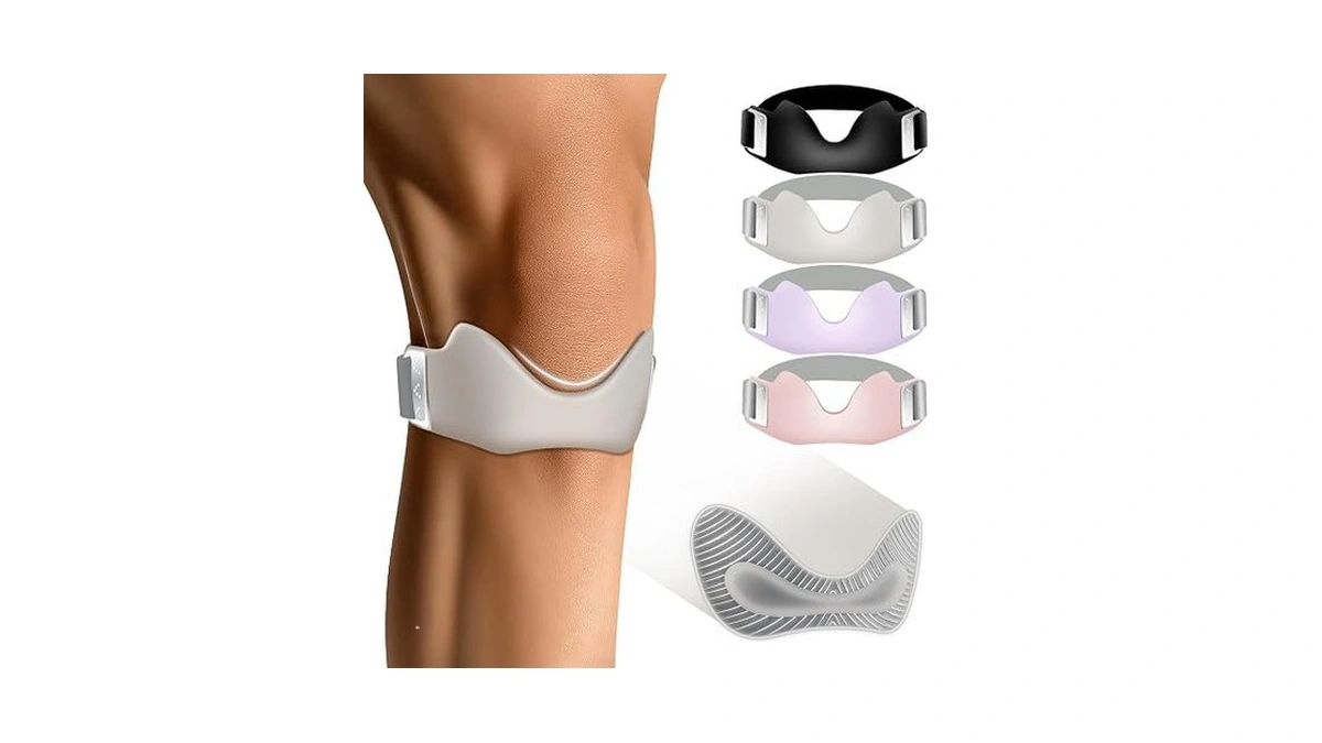 Yicyc Silicone Patellar Tendon Support Strap 2 Pack, Adjustable Non-slip
