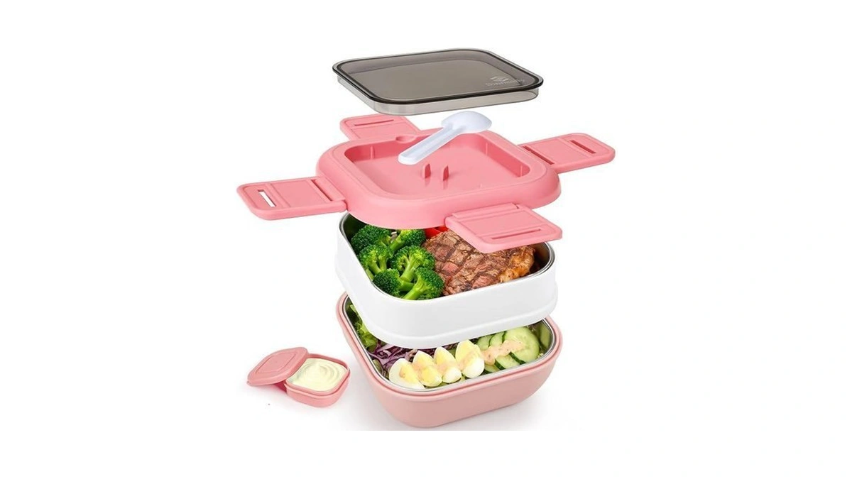 Sinnsally Bento Box Adult Lunch Box With Stainless Steel Container,metal