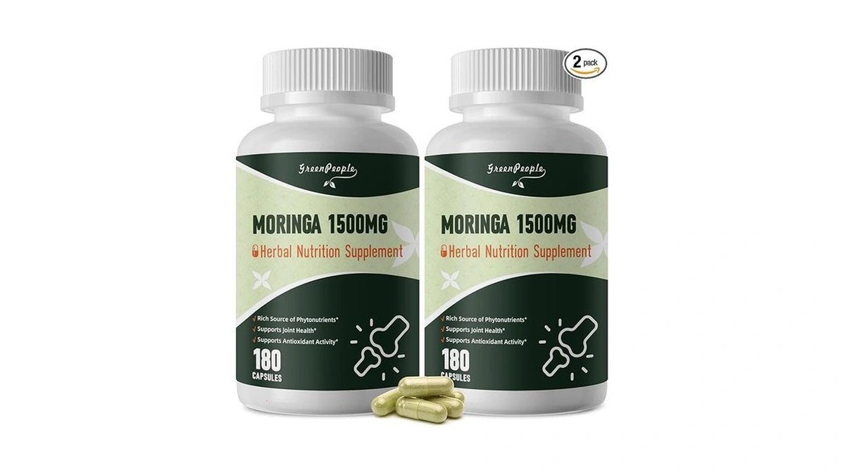 Greenpeople Whole-leaf Moringa Capsules 1500mg - High Potency 10:1 Moringa