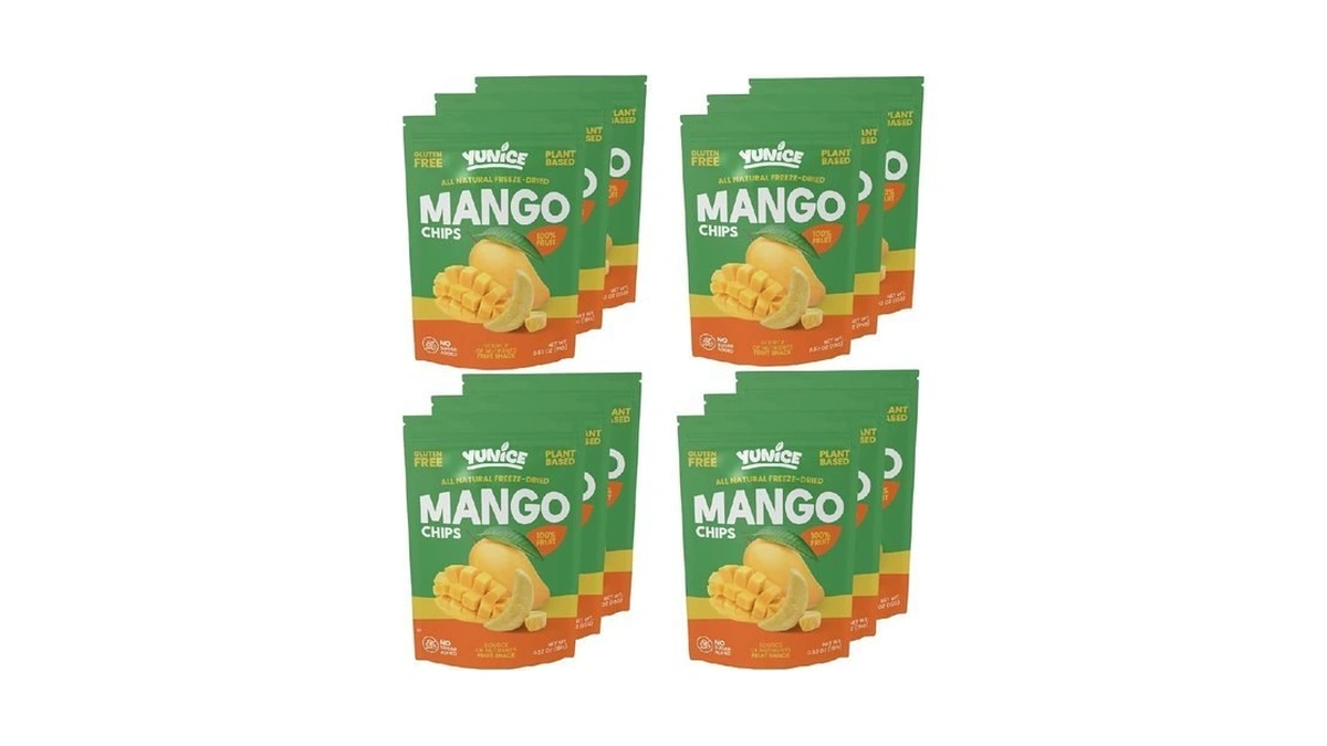 Yunice Freeze-dried Mango Chips, 100% Real Fruit Snack, Gluten Free,
