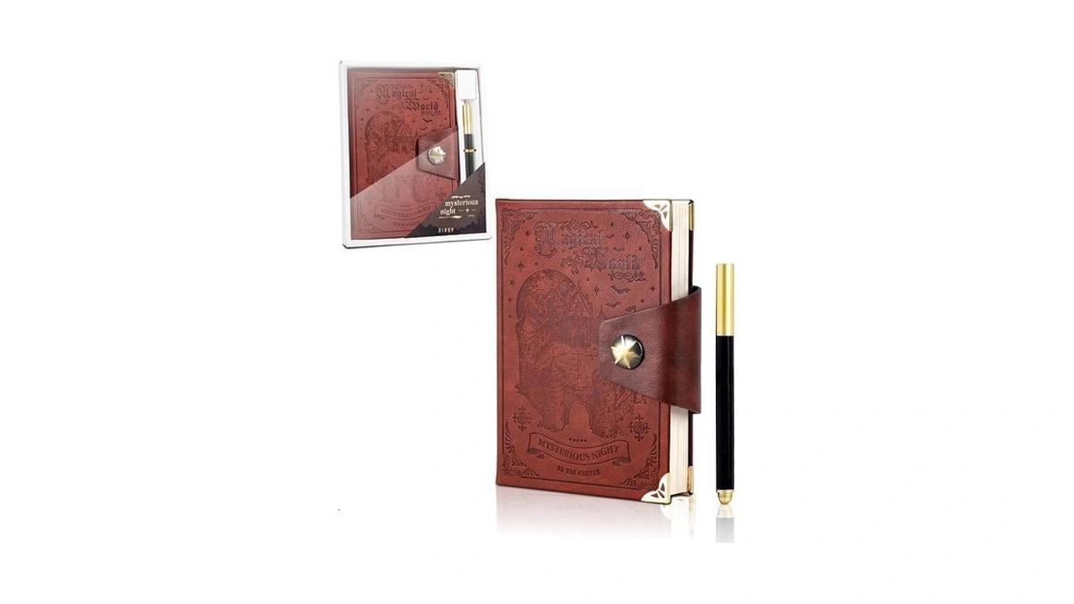 Cagie Dark Brown Leather Journal Gift Set With Pen