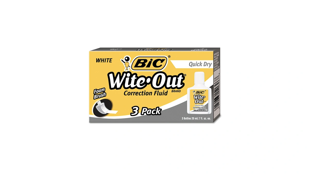 Bic Wite-out Quick Dry Correction Fluid, 20 Ml, White, Easy