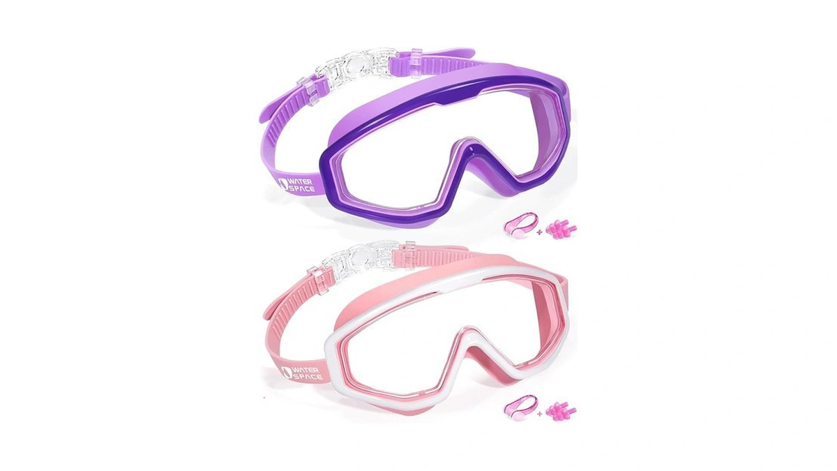 Water Space 2 Packs Swim Goggles, Toddler Swimming Goggles For