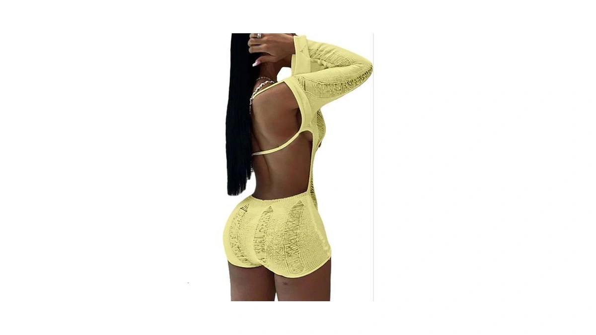 Women Sexy Off Shoulder Romper Club Going Out Outfit Knit