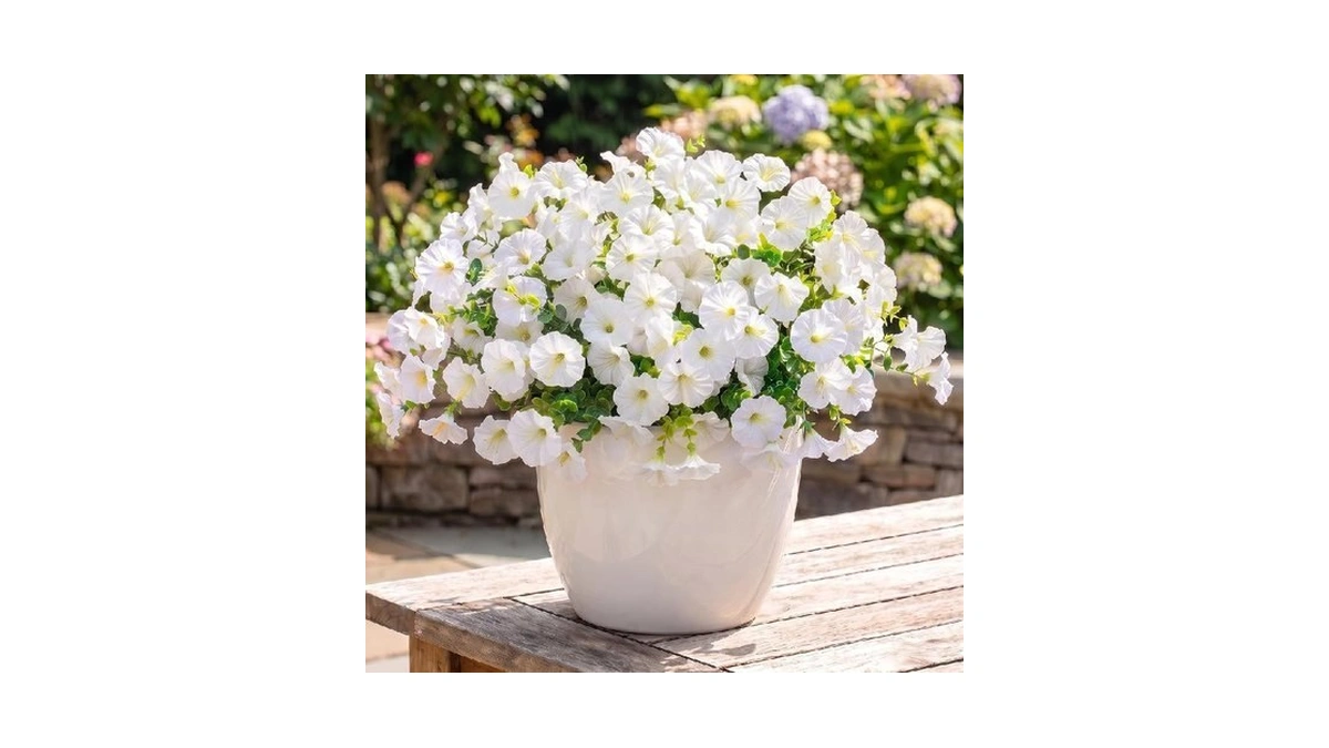 Bakkiet Artificial Flowers For Outdoors, 12 Bundles Fake Plants For