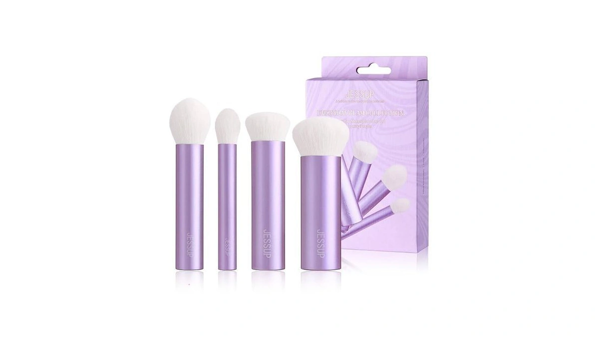 Jessup 4pcs Essential Face Brush Set, Kabuki Brushes For Foundation