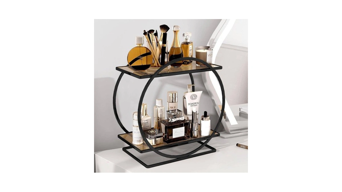 Yiwanfw Bathroom Countertop Organizer, Black Perfume Organizer For Dresser