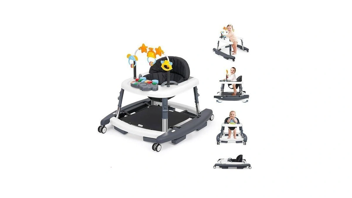 Mythoney 5-in-1 Music And Lights Foldable Baby Walker, Baby Walker