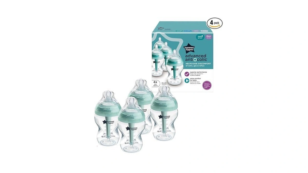 Tommee Tippee Advanced Anti-colic Baby Bottles, Newborn 0m+, 9oz