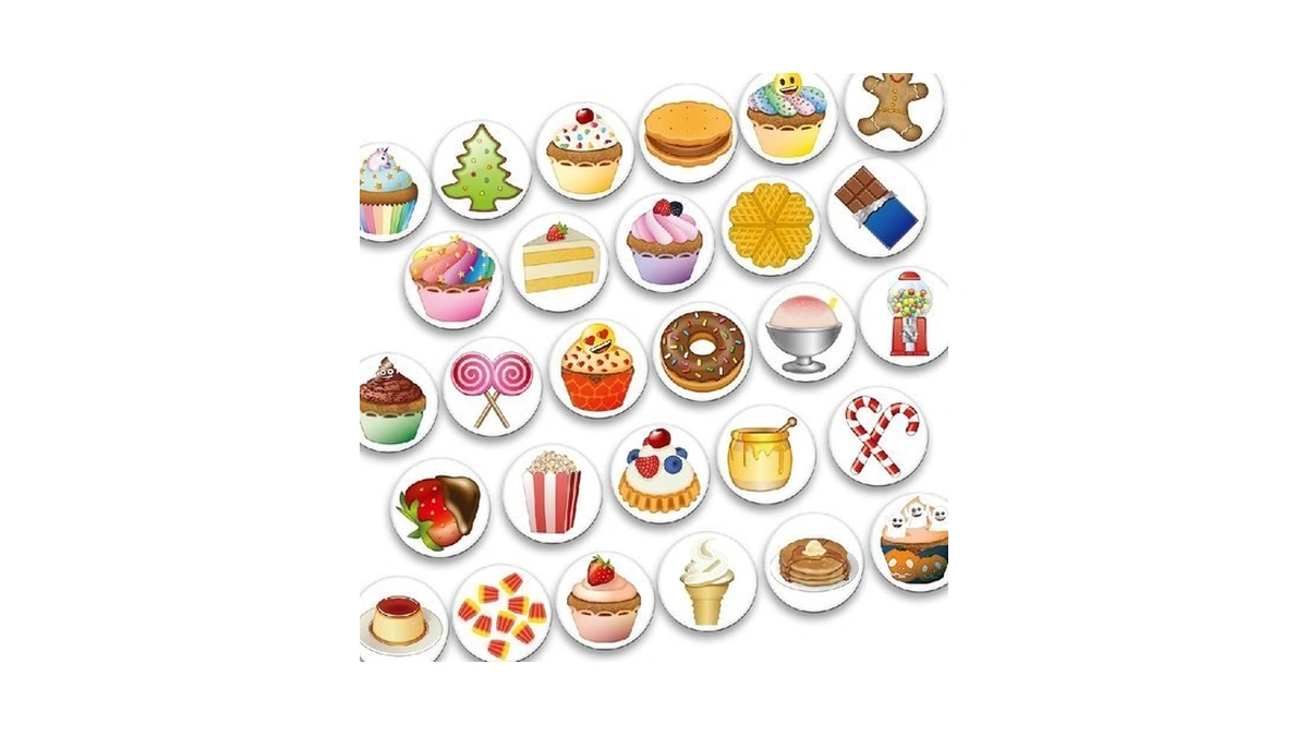 Morcart 28pcs Emoji Sweet Hours Fridge Magnets - Cute Funny