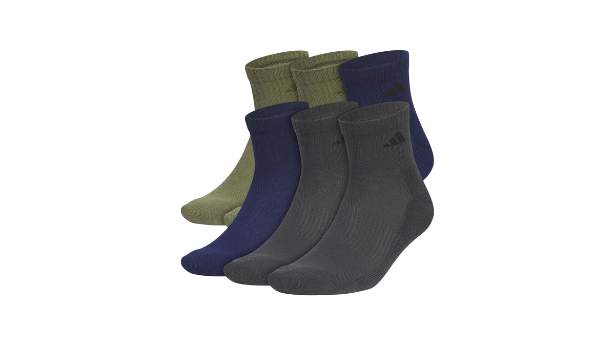 Adidas Men's Athletic Cushioned Quarter Ankle Socks (6 Pairs) Durable