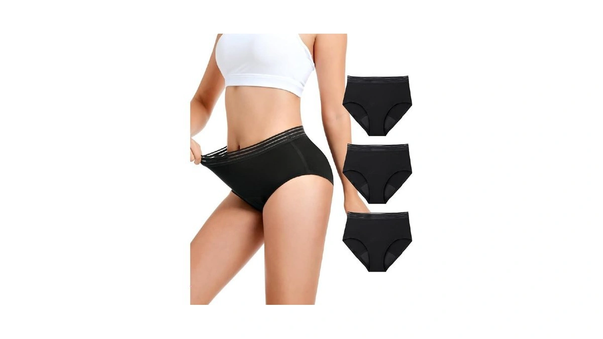 Carer High Waisted Period Underwear For Women, High Absorbency Washable,