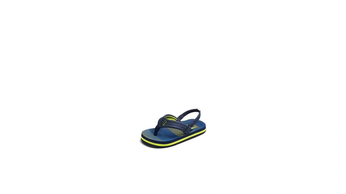 Reef Kids Boys Sandals, Little Ahi, Aqua Green Stripe, 5