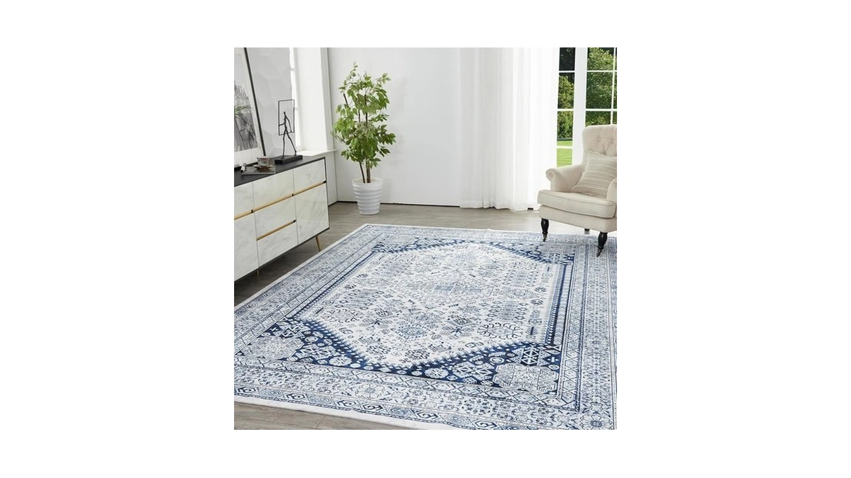 Syalife Washable Rugs, 3'x 5' Distressed Indoor Non-shedding Low Pile