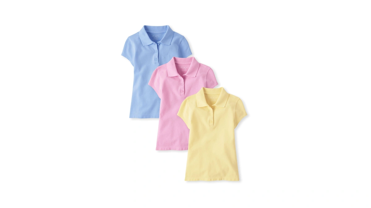 The Children's Place,girls,multipack Short Sleeve Pique Polos,pale Sun/daybreak/sparkle Pink 3-pack,x-large