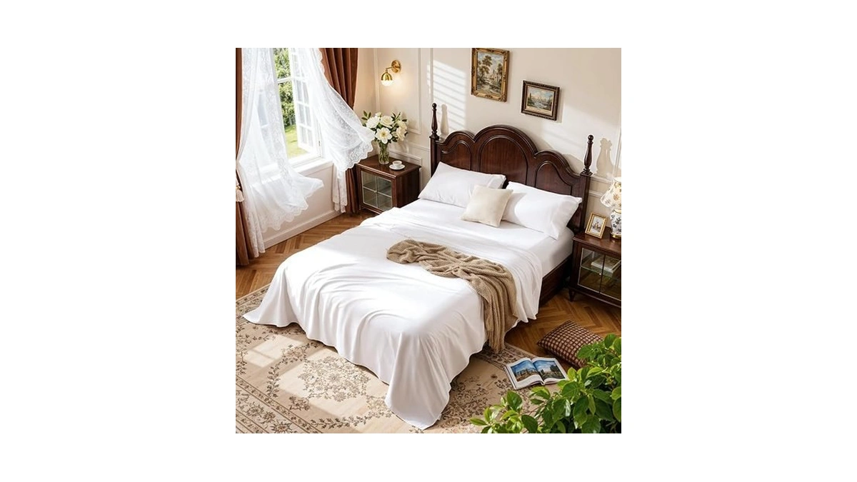 Lbro2m 100% Egyptian Cotton Sheets, 1000 Tc, Deep Pocket 16",