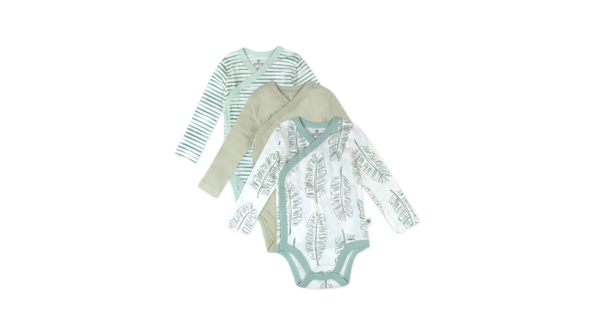 Honestbaby Unisex Baby Organic Cotton 3-pack Long Sleeve Side-snap Kimono