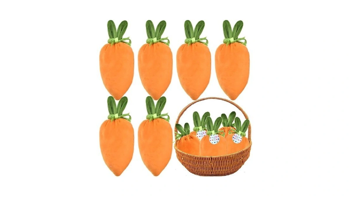 Anrouin 10pcs Mini Birthday Gift Bag 7" Carrot Themed Goodie