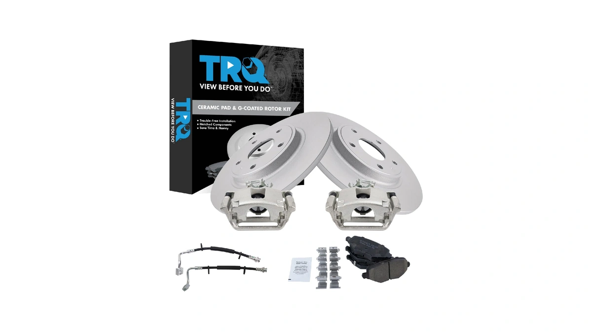 Trq Rear Brake Pad And Rotor Set Ceramic Rotors Calipers