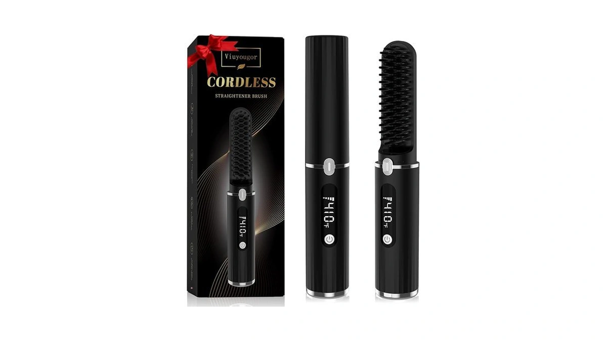 Viuyougor Beard Straightener For Men - Cordless Heated Beard Straightening