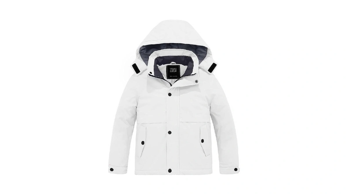 Zshow Boy's Ski Jacket Waterproof Warm Winter Coat Snowboard Jacket,white,8