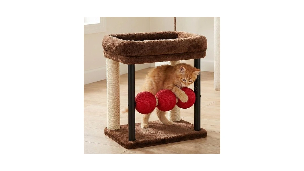 Veehoo Small Cat Tree, Cat Scratching Post With 17"x13" Wide