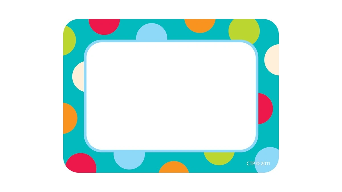 Creative Teaching Press Labels, Dots On Turquoise (4516)
