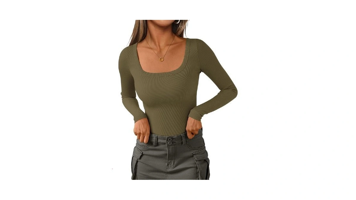 Prettygarden Long Sleeve Shirts For Women Spring 2026 Ribbed Basic