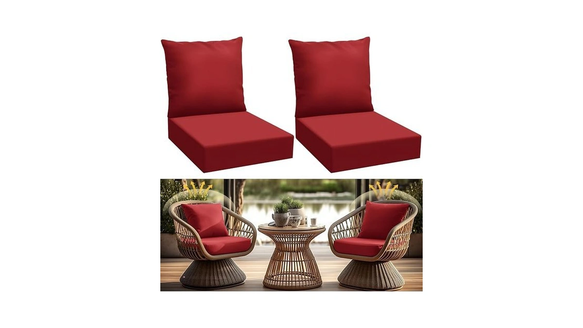 Patelai 2 Set Outdoor Deep Seat Cushions 24x24, 6 Inch