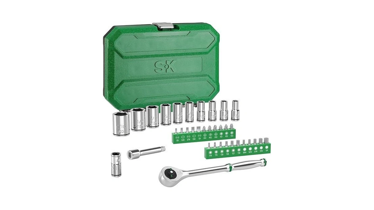 Sk 1/4" Drive Socket Set With 216-p Ratchet, 35-piece Sae