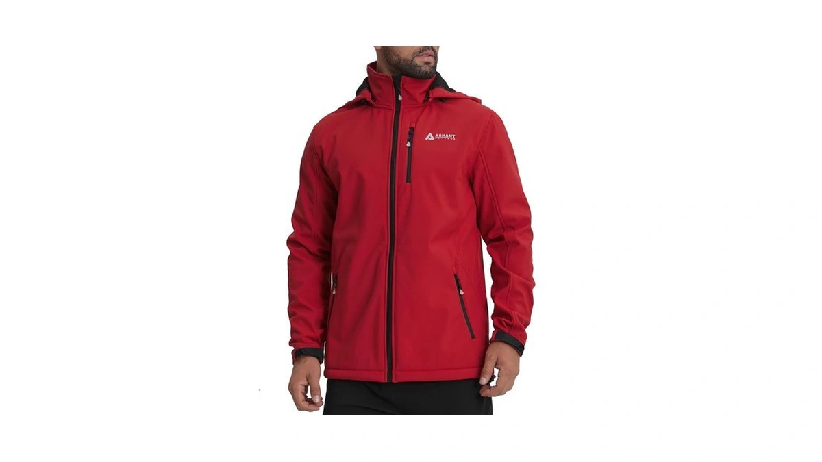 Lololeneon Men's Softshell Jacket,fleece Hooded Jacket Windbreaker For Outdoor Hiking
