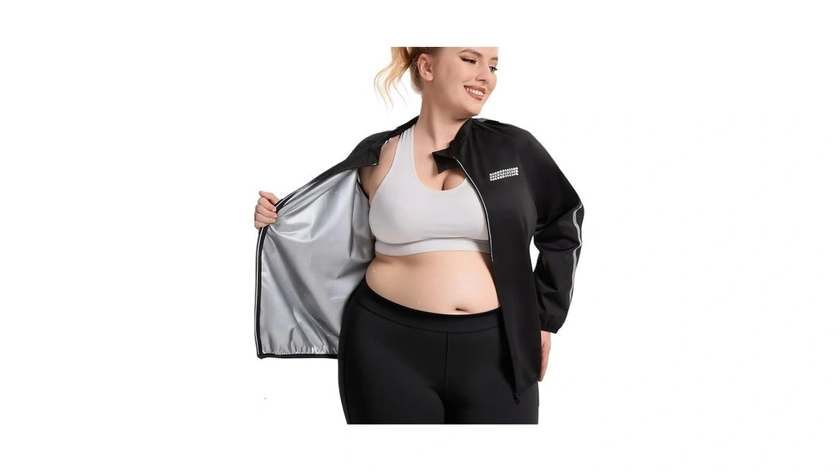 Ningmi Sauna Jackets Women Plus Size Sweat Suit Zipper Sauna