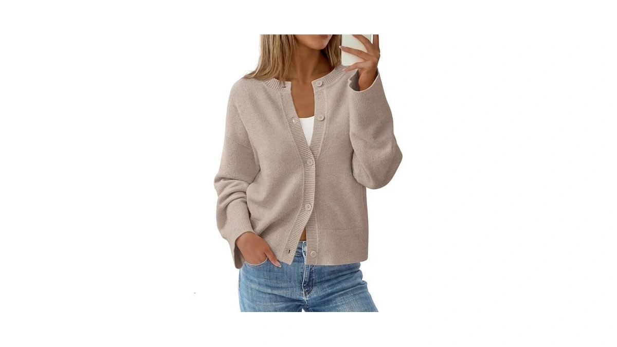 Kirundo Cardigan Sweaters For Women 2026 Fall Oversized,grey Beige,s