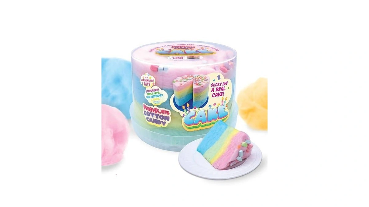 Partypuffs 4oz Sliceable Cotton Candy Cake Tub – Strawberry Apple