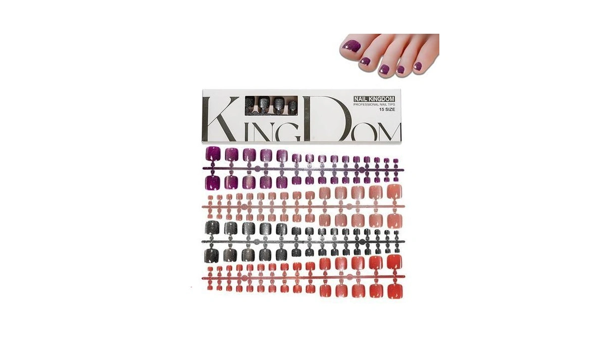 Sun&beam Nails Press-on Toenails 4 Design 4 In 1 Reusable