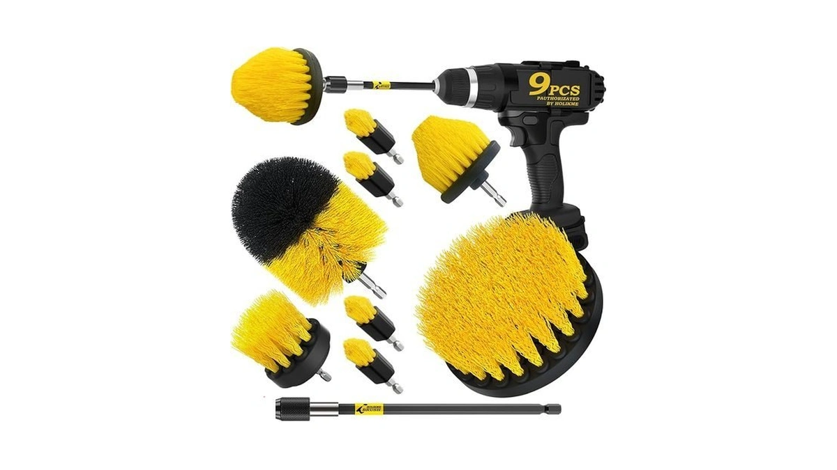 Holikme 9pack Drill Brush Attachments Set，power Scrubber Kit For Clean