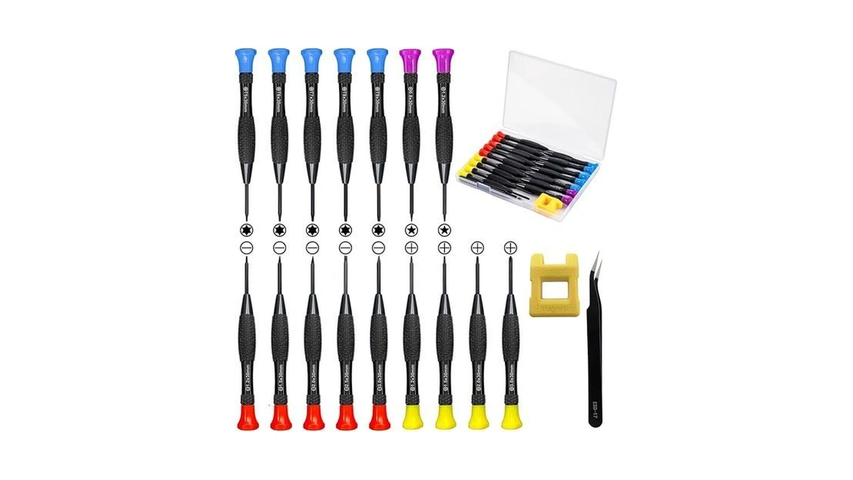 18pcs Mini Precision Screwdriver Set With Case, Lengnoyp Magnetic Small
