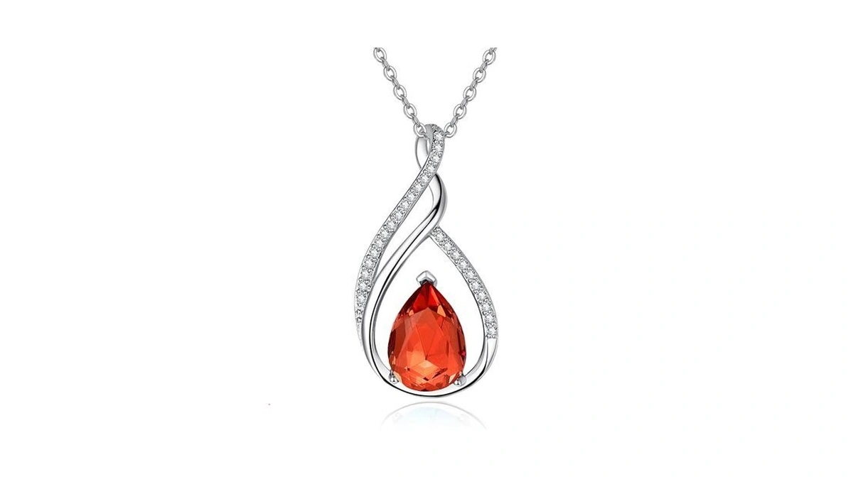 Jiyvy32 Created Ruby Necklace July Birthstone Infinity Necklace For Women