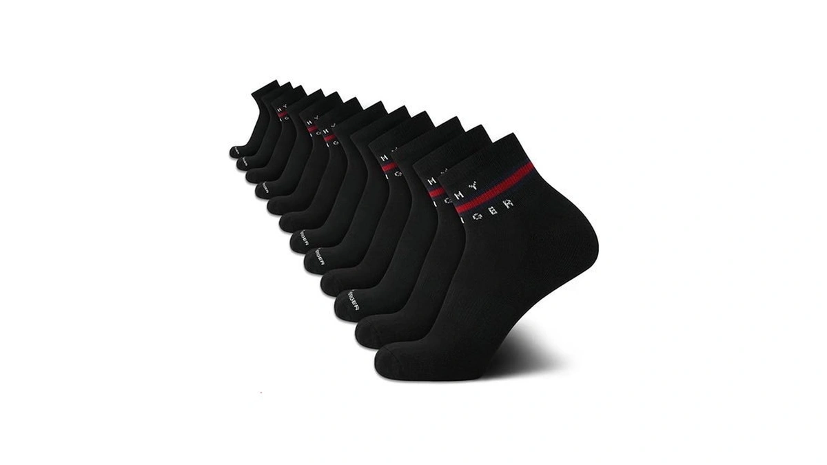 Tommy Hilfiger Mens 12 Pack Cushioned Quarter Athletic Socks Arch