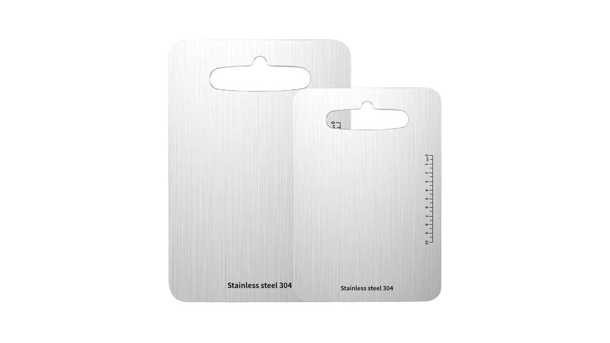 Qinsuikai 2pcs 18/8 Stainless Steel Cutting Boards, 14x9.8" And 11.4x7.9"