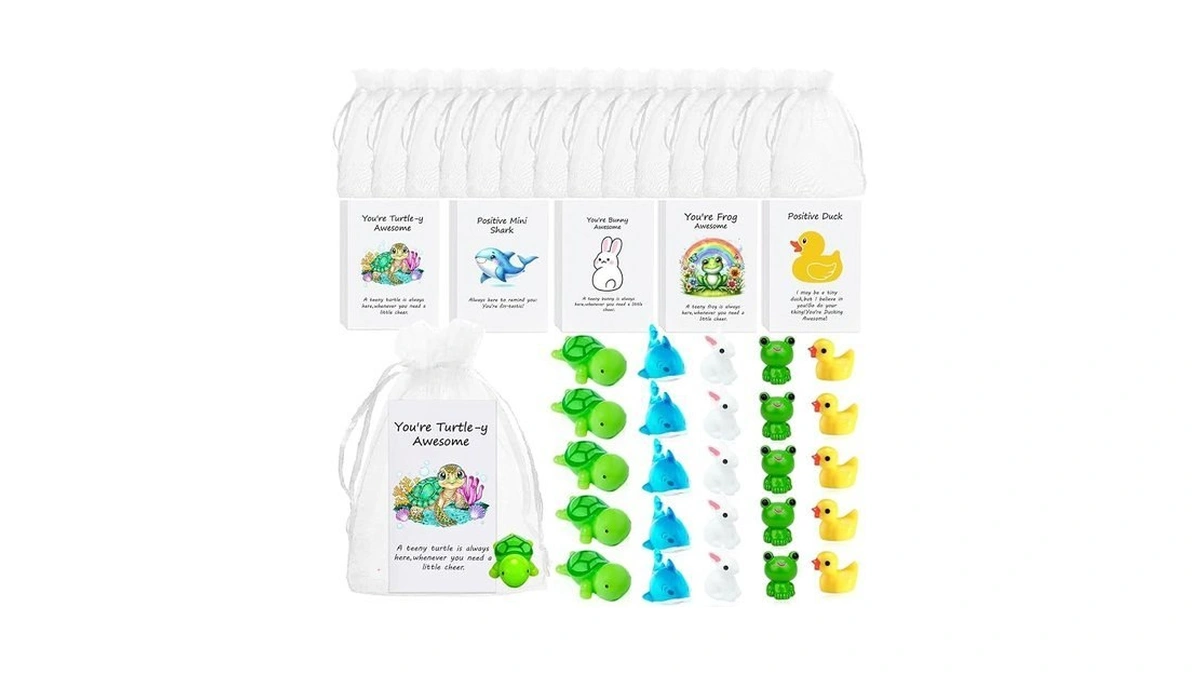 100pack Positive Animals Thank You Card Gifts Bulk (shark, Frog,