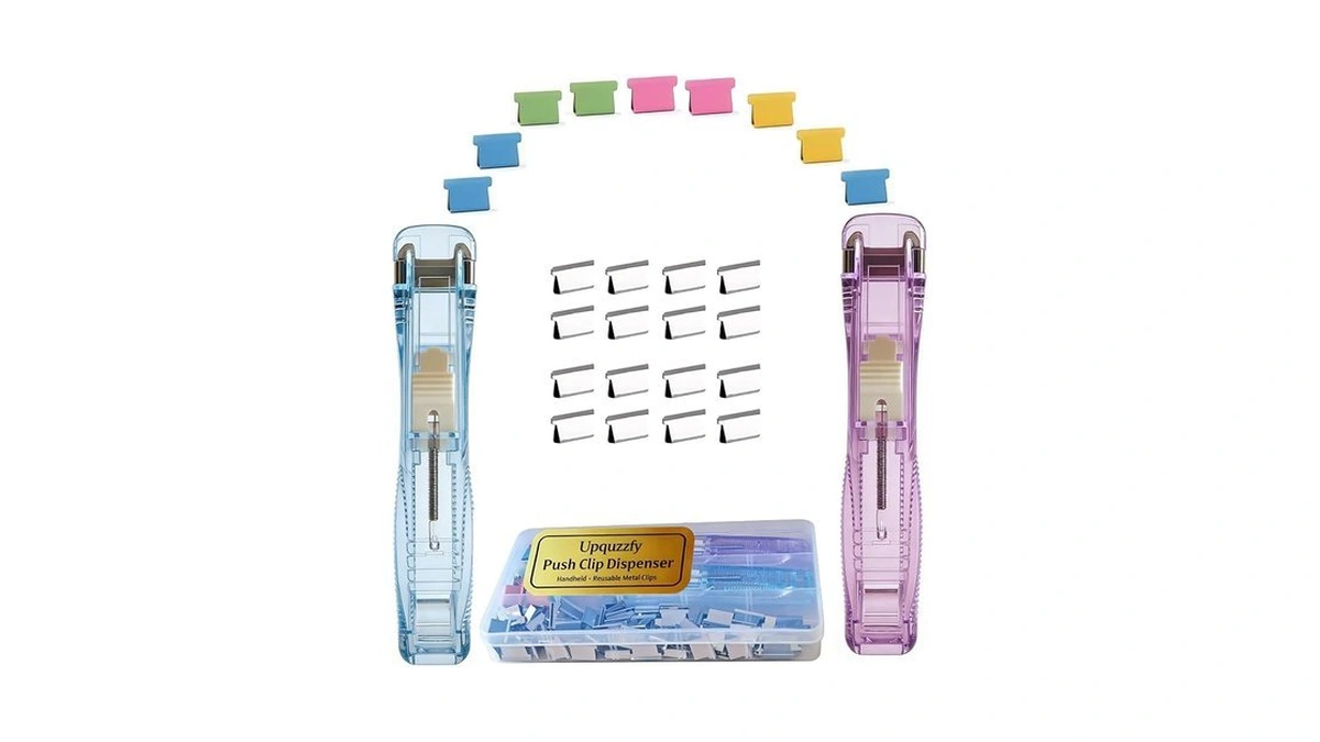 Upquzzfy 2 Sets Handheld Paper Clam Clip Dispenser With 100