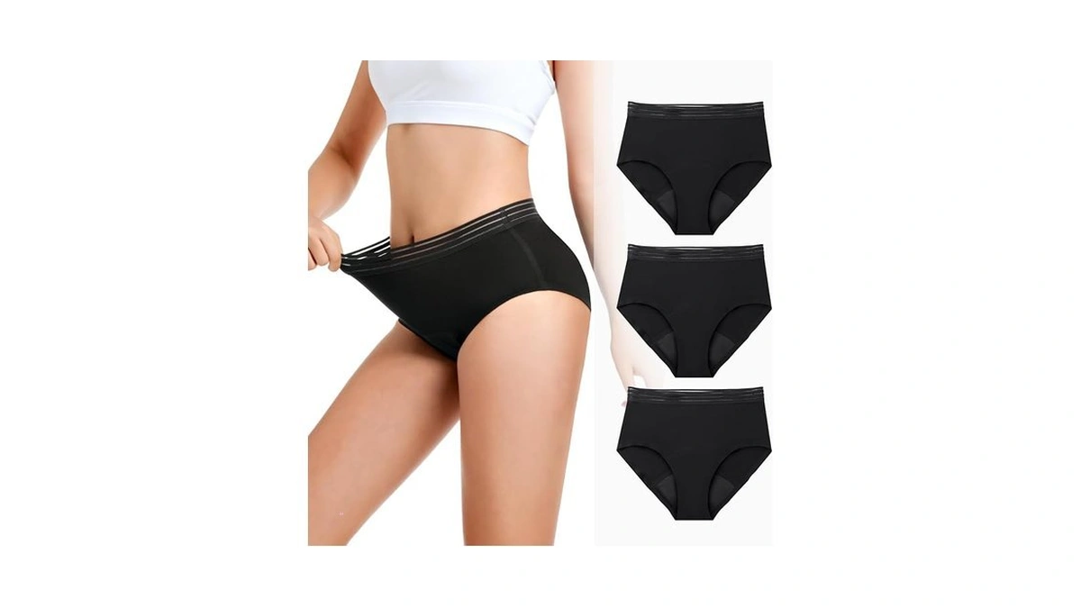 Carer High Waisted Period Underwear For Women, High Absorbency Washable,